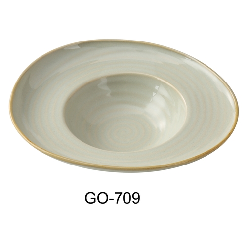 Yanco China GO-709 Golden Coast Earthy Tone Porcelain 10 oz. Dessert Plate