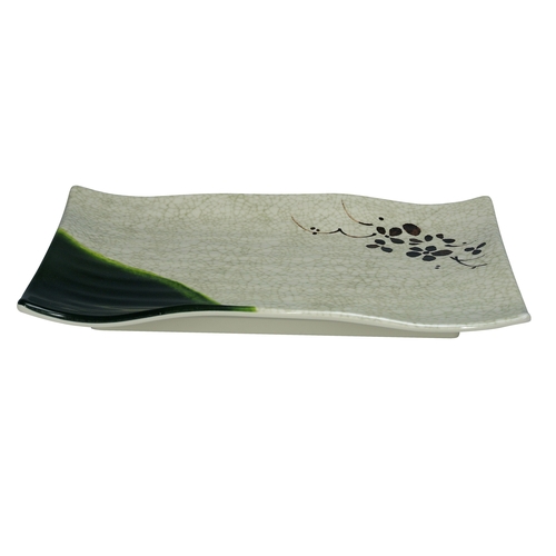 Yanco China HO-2414 Honda Melamine 13" x 9" Rectangular Rippled Edge Plate-3 Doz