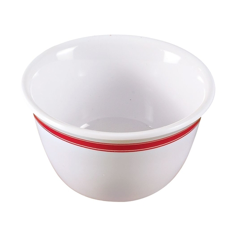 Yanco China HS-303 Houston Red Band/White Melamine 7 oz. Bouillon Cup - 4 Doz