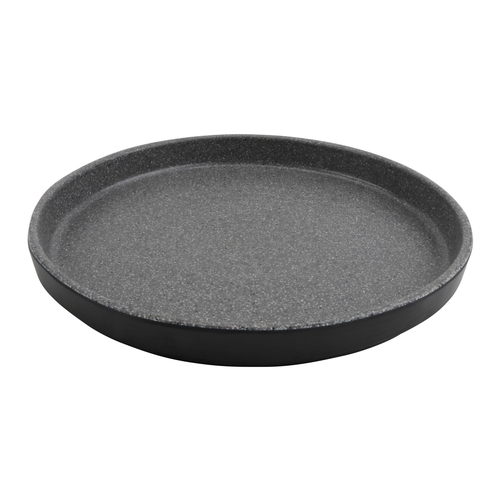GET INF215 Infuse Stone Grey Melamine 10" dia. Edge Rim Plate - 1 Doz
