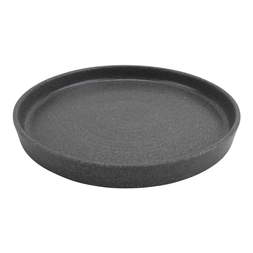 GET INF216 Infuse Stone Grey Melamine 12" dia. Edge Rim Plate - 8 Each