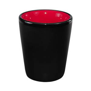 International Tableware, Inc 81122-2904/05MF-05C Hilo Black/Red 1-1/2 oz Porcelain Shot Cup - 2 Doz