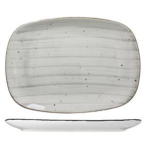 International Tableware, Inc RT-14-ST Rotana Stone 14" x 9-1/2" Ceramic Oblong Platter