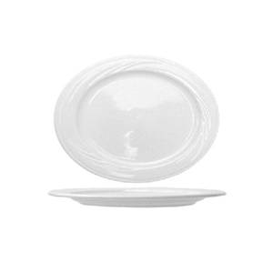 International Tableware, Inc AM-14 Amsterdam Bright White 13" x 9-1/8" Porcelain Platter - 1Dz
