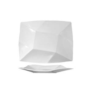 International Tableware, Inc AS-16 Aspekt Bright White 10-1/2" x 8-1/4" Porcelain Square Plate