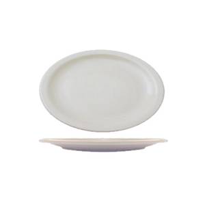International Tableware, Inc BR-51 Brighton European White 15-1/2" x 11-3/4" Porcelain Plate