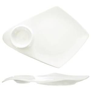 International Tableware, Inc KT-125 Bright White 12-1/2" Porcelain Plate w/ Round Well