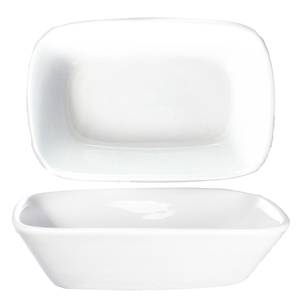 International Tableware, Inc QP-64 Quad European White 6" x 4" Porcelain Dish