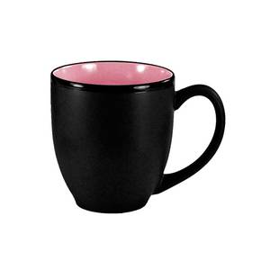 International Tableware, Inc 81376-26/05MF-05C Hilo Black/Pink 15 oz Ceramic Bistro Cup