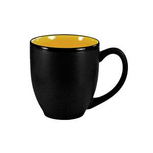 International Tableware, Inc 81376-2900/05MF-05C Hilo Black/Yellow 15 oz Porcelain Bistro Cup