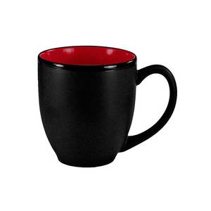 International Tableware, Inc 81376-2904/05MF-05C Hilo Black/Red 15 oz Porcelain Bistro Cup