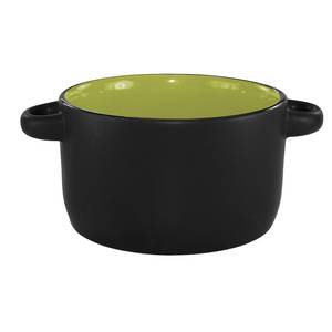International Tableware, Inc 83567-2902/05MF-05C Hilo Black/Rye Green 12.5 oz Porcelain Soup Bowl - 1 Doz