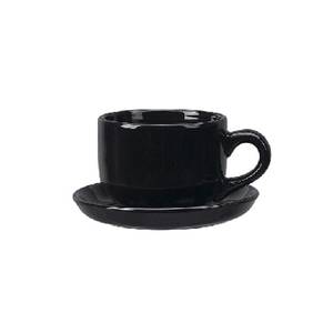 International Tableware, Inc 822-05 Cancun Black 14 oz Ceramic Latte Cup