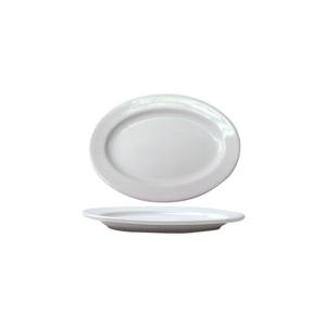 International Tableware, Inc BL-41 Bristol Bright White 13.5x9.75 Porcelain Platter - 1 Dz