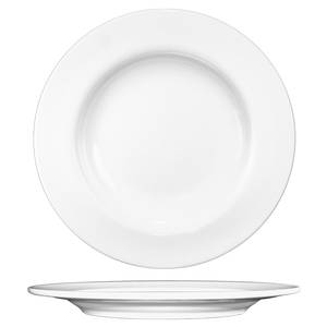 International Tableware, Inc BL-88 Bristol Bright White 9" Diameter Porcelain Wide Rim Plate