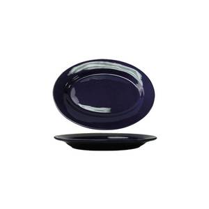 International Tableware, Inc CA-14-CB Cancun Cobalt Blue 12-1/2" x 9" Ceramic Platter - 1 Dz