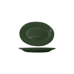 International Tableware, Inc CA-12-G Cancun Green 10-3/8" x 7-1/4" Ceramic Platter
