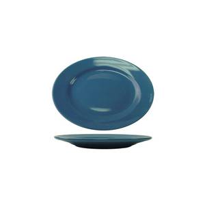 International Tableware, Inc CA-13-LB Cancun Ligth Blue 11-1/2" x 8-1/4" Ceramic Platter