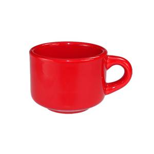 International Tableware, Inc CA-23-CR Cancun Crimson Red 7-1/2 oz Ceramic Stackable Cup