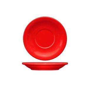 International Tableware, Inc CA-2-CR Cancun Crimson Red 6" Diameter Ceramic Round Saucer