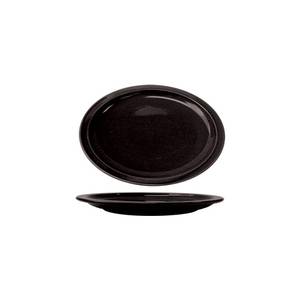 International Tableware, Inc CAN-14-B Cancun Black 13-1/4" x 10-3/8" Ceramic Platter