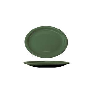 International Tableware, Inc CAN-13-G Cancun Green 11-3/4" x 9-1/4" Ceramic Platter