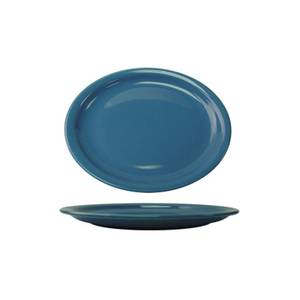 International Tableware, Inc CAN-13-LB Cancun Light Blue 11-3/4" x 9-1/4" Ceramic Platter