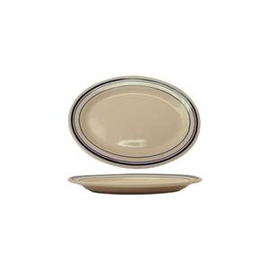 International Tableware, Inc CT-12 Catania American White 10-3/8" x 7-1/4" Ceramic Platter