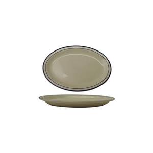 International Tableware, Inc DA-12 Danube American White 9-3/4" x 7-1/2" Ceramic Platter