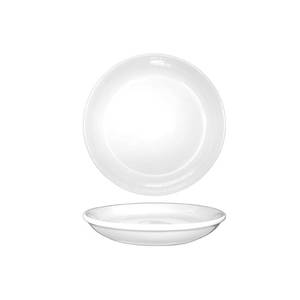 International Tableware, Inc DO-214 Dover European White 14-1/4" Diameter Ceramic Wide Rim Plate
