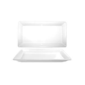 International Tableware, Inc DO-414 Dover European White 14-1/4" x 7-1/2" Ceramic Wide Rim Plate