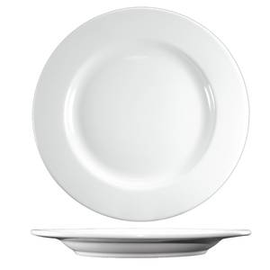 International Tableware, Inc DO-211 Dover European White 11" Diameter Ceramic Wide Rim Plate