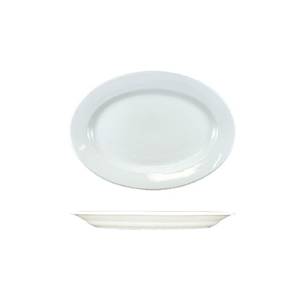 International Tableware, Inc DO-80 Dover European White 7-1/8" x 4-5/8" Porcelain Plate