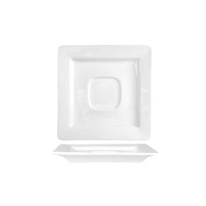 International Tableware, Inc EL-2 Elite Bright White 5-7/8" x 5-7/8" Porcelain Wide Rim Saucer