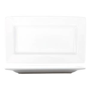 International Tableware, Inc EL-24 Elite Bright White 7-1/4" x 4-3/8" Porcelain Wide Rim Plate