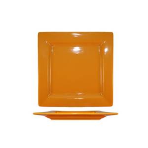 International Tableware, Inc EL-40-BN Elite Harvest Butternut 12" x 12" Porcelain Wide Rim Plate
