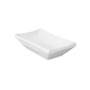 International Tableware, Inc FA-25 Pacific Bright White 2 oz Rectangular Porcelain Sauce Dish