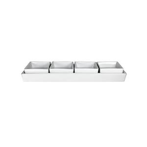 International Tableware, Inc FA-439 Bright White 11" x 3-1/4" Porcelain Tray