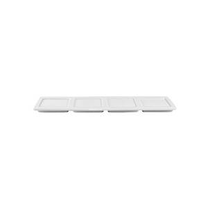 International Tableware, Inc FA-440 Bright White 11-1/4" x 3-1/4" Porcelain 4 Compartment Tray