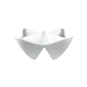 International Tableware, Inc FA-50 Bright White 4 Compartment Porcelain Bowl w/ 2 oz Wells