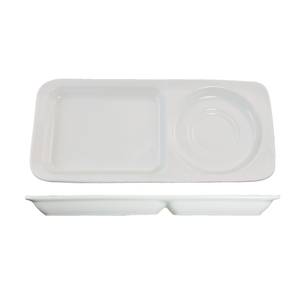 International Tableware, Inc FAW-1460 Bright White 14-1/2" x 6-5/8" Porcelain Soup/Sandwich Plate
