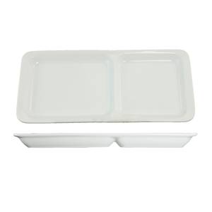 International Tableware, Inc FAW-1465 Bright White 14-1/2" x 6-5/8" Porcelain Soup/Sandwich Plate