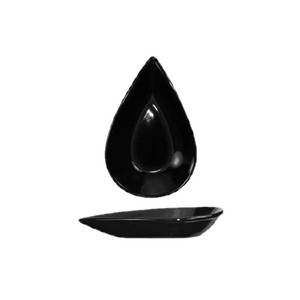 International Tableware, Inc FAW-55-B Black 3-1/2 oz Ceramic Tear Drop Shaped Fruit Dish