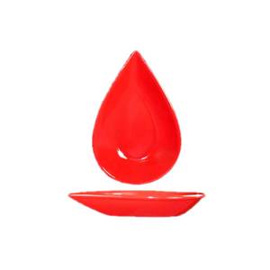 International Tableware, Inc FAW-55-CR Crimson Red 3-1/2 oz Ceramic Tear Drop Shaped Fruit Dish