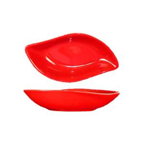 International Tableware, Inc FAW-5-CR Crimson Red 2-1/2 oz Ceramic Leaf Shaped Fruit Dish