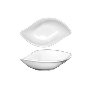International Tableware, Inc FAW-978 Bright White 10 oz Leaf Shape Porcelain Bowl