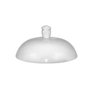 International Tableware, Inc LD-700 Bright White 7" Diameter Porcelain Lid for LD-1100