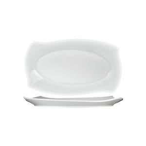 International Tableware, Inc RA-12 Rhapsody Bright White 10" x 5-3/4" Porcelain Oval Platter