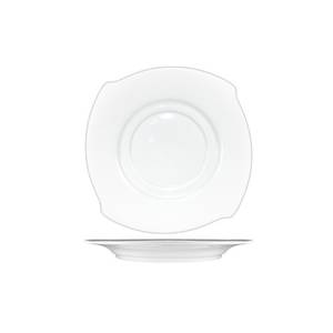 International Tableware, Inc RA-36 Rhapsody Bright White 4-3/4" Diameter Signature Rim Saucer