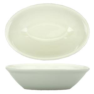 International Tableware, Inc RO-17 Roma American White 3-1/2 oz Ceramic Oval Sauce Dish